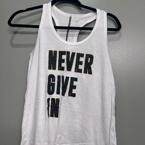 White Tank Top with Black Lettering